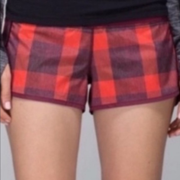 Lululemon run speed shorts red Yama Check - Picture 2 of 4